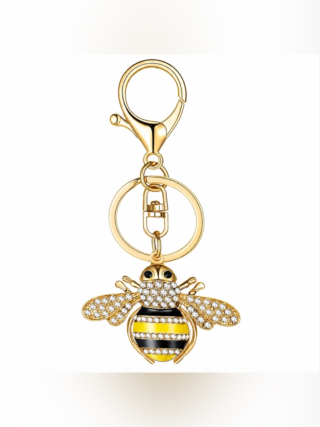 Bee Keychain Shiny Rhinestones Purse Charm Handbag Keychain Beeeautiful